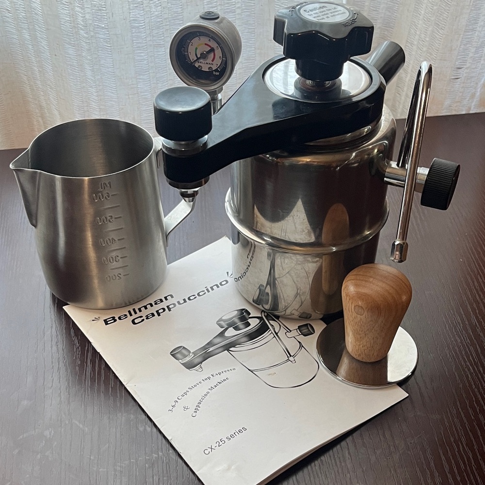 Bellman Stainless Steel Espresso/Cappuccino Maker with Milk Pitcher